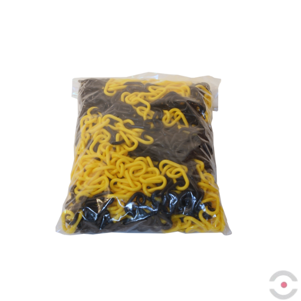 Łańcuch z tworzywa sztucznego 25m, żółty/czarny