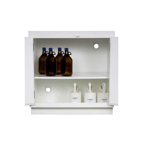 Szafa zabezpieczająca (kwasy, zasady) Justrite BENCH HDPE M, 90 l, 2-drzwiowa ZR, biały