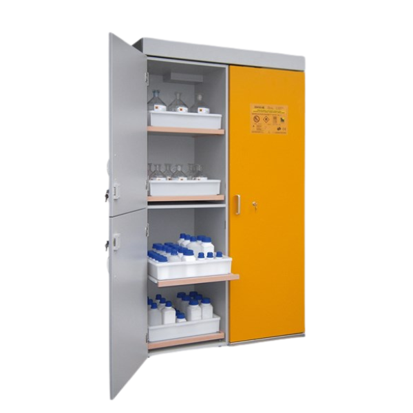 Szafa kombinowana Topserw COMBI-90 XL, 6 wanienek, 2 moduły, drzwi CLA szare/żółte, LAB, 90 min
