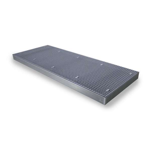 Platforma robocza stalowa Topserw 210 l, S*D*W 1000*2500*123 mm, wanna wychwytowa, LOW