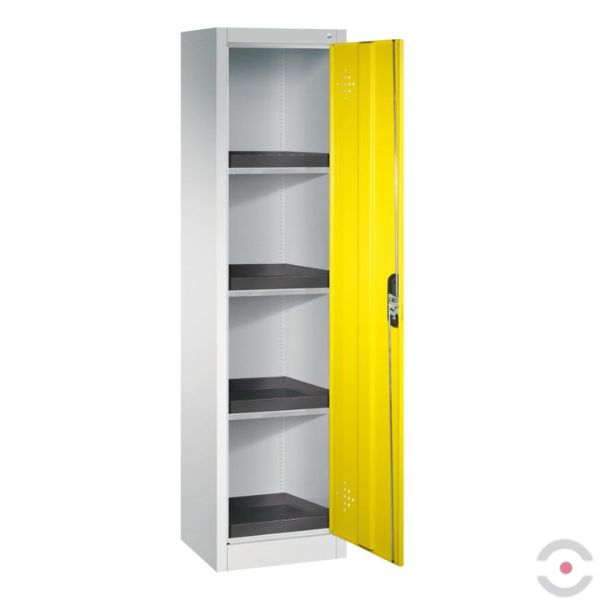 Szafa zabezpieczająca (trujące) Topserw SLIM S, 1-drzwiowa, CLA żółte, 3 półki z wkładem PE, CP