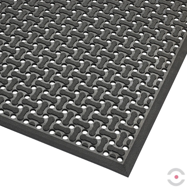 Mata ergonomiczna Notrax, Superflow, gumowa, antypoślizgowa, 60 cm x 90 cm, obszar mokry, czarny