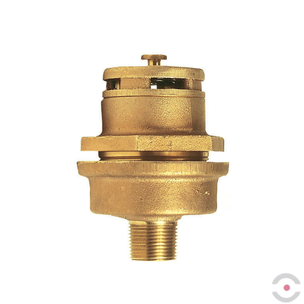 Odpowietrznik automatyczny, beczka stojąca, mosiężny, otwór 3/4", gwint 2"