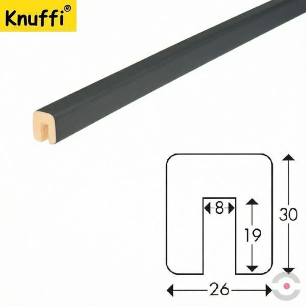 Elastyczny profil ostrzegawczo-ochronny Knuffi, typ G, antracyt, 5000 mm