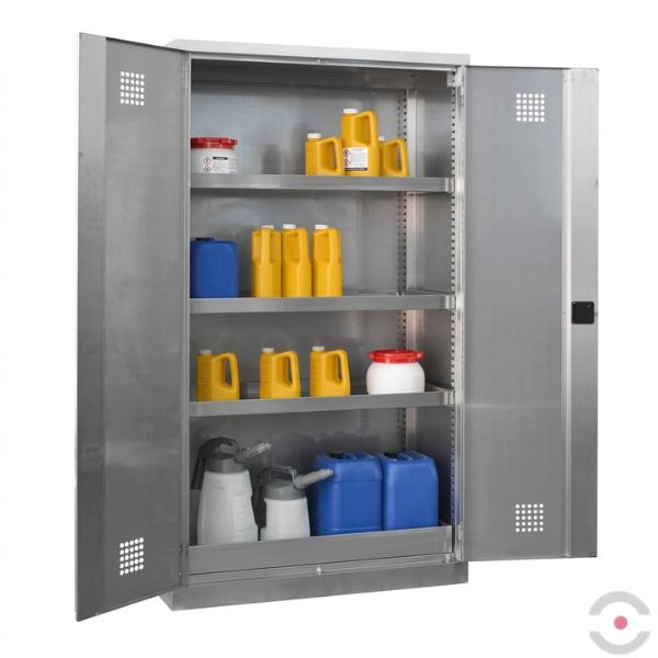 Szafa zabezpieczająca (trujące) Topserw MODUS M, 3 półki (tace), wanna, stal nierdzewna, 1*drzwi dwuskrzydłowe