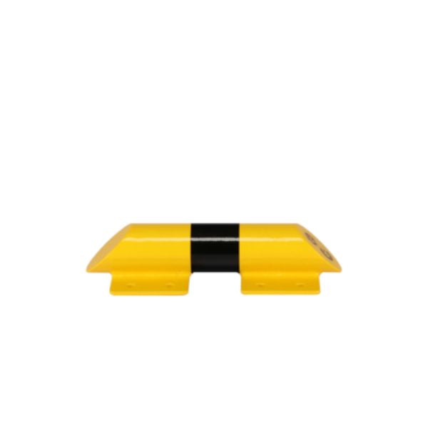 Odbojnica stalowa, wózkowa, D*400 mm, żółty/czarny