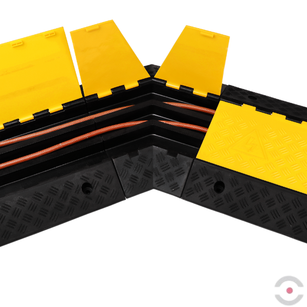 Osłona kabla z otwieraną pokrywą, 45° prawa, 3 przejścia