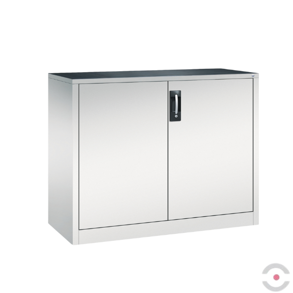 Szafa warsztatowa M, 1 półka, mata, drzwi dwuskrzydłowe, W*S*G 1000*1200*500 mm, szary