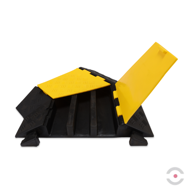 Osłona kabla z otwieraną pokrywą, 45° prawa, 3 przejścia