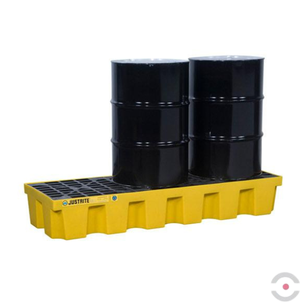 Wanna wychwytowa Justrite 284 l, beczka 3*200 l, kratownica, żółty, MEDIUM