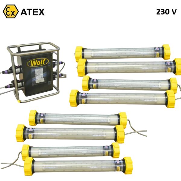 Zestaw oświetleniowy Ex ATEX Topserw WOLF LX277T4, transformator Ex 230 V/24 V, Zone ‘1’, ‘21’