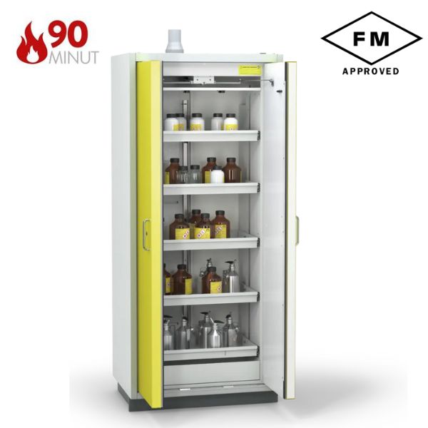 Szafa ognioodporna Topserw PRIME-90 L, 5 półek wysuwanych, drzwi CLA żółte, CLASSIC, 90 min