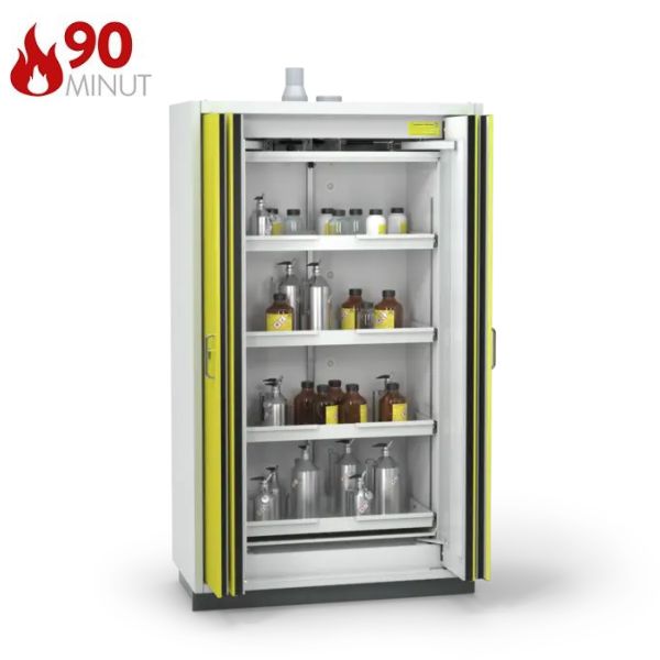 Szafa ognioodporna Topserw PRIME-90 XL, 4 półki wysuwane, drzwi FSC żółte, PREMIUM, 90 min