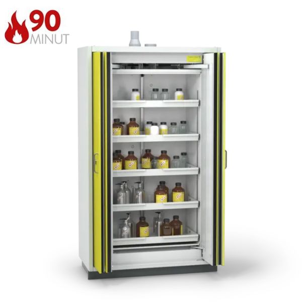 Szafa ognioodporna Topserw PRIME-90 XL, 5 półek wysuwanych, drzwi FSC żółte, PREMIUM, 90 min