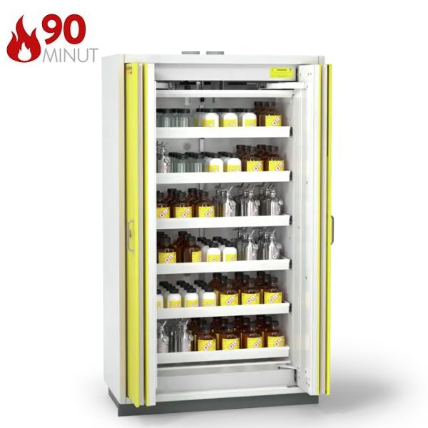 Szafa ognioodporna Topserw PRIME-90 XL, 6 półek wysuwanych, drzwi FSC żółte, PREMIUM, 90 min