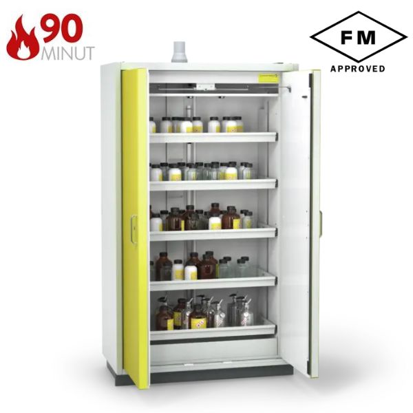 Szafa ognioodporna Topserw PRIME-90 XL, 5 półek wysuwanych, drzwi CLA żółte, CLASSIC, 90 min
