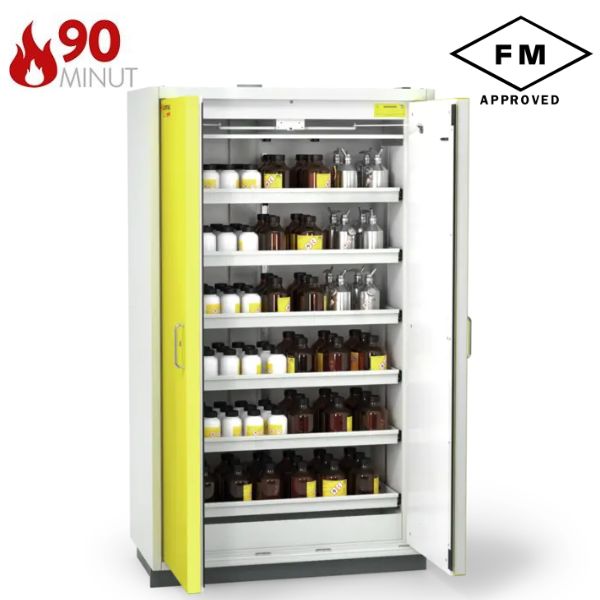 Szafa ognioodporna Topserw PRIME-90 XL, 6 półek wysuwanych, drzwi CLA żółte, CLASSIC, 90 min