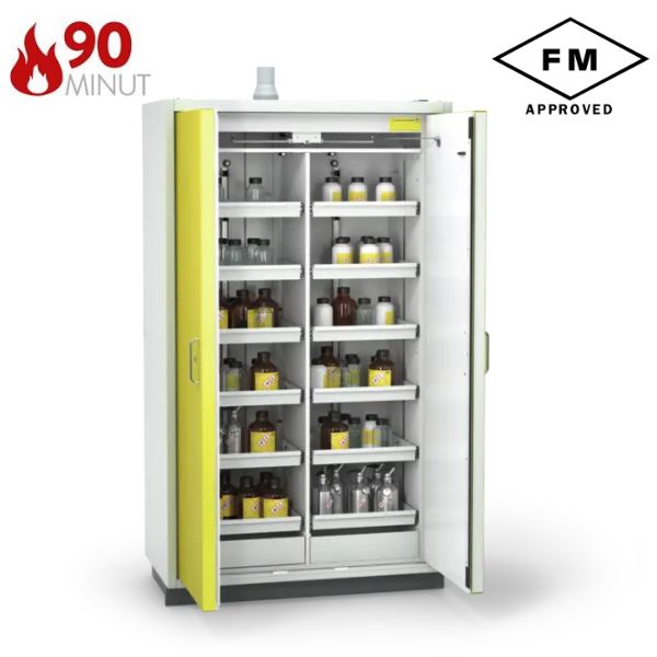 Szafa ognioodporna Topserw PRIME-90 XL-2, 12 półek wysuwanych, drzwi CLA żółte, CLASSIC, 90 min