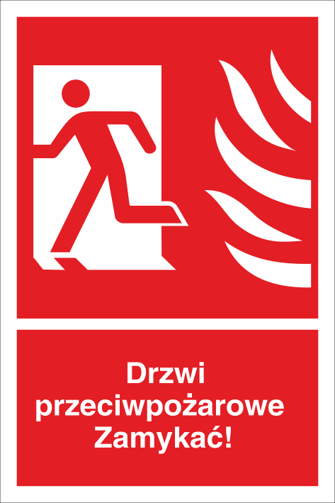 Znak ppoż Drzwi przeciwpożarowe zamykać 150x205mm FS (29P)