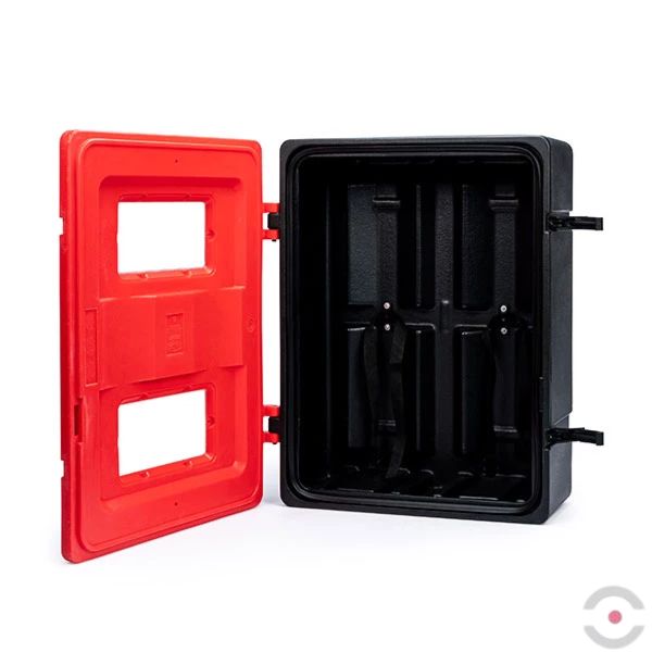 Szafka wisząca Jonesco na gaśnicę 2*12 kg, budynek/pojazd, Seria 72, czerwony/czarny