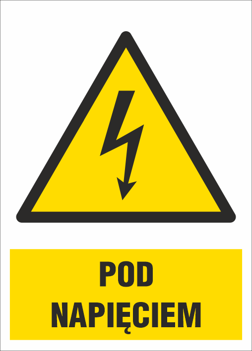 Znak elektryczny Pod napięciem 52x74mm F (2EOA)