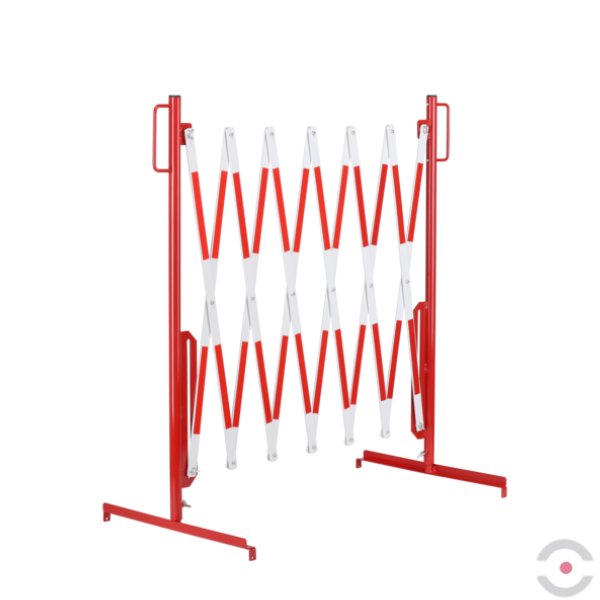 Bariera nożycowa, dł. 3600 mm, czerwony/biały
