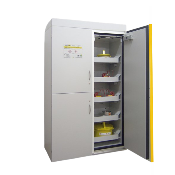 Szafa kombinowana Topserw COMBI-90 XL, 6 wanienek, 6 półek, drzwi GL szare/żółte, LAB, 90 min