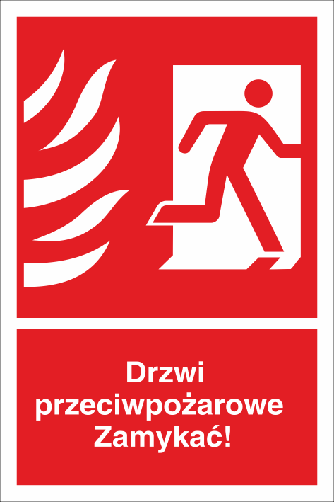 Znak ppoż Drzwi przeciwpożarowe zamykać 150x205mm FS (30P)
