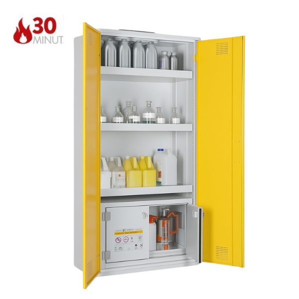 Szafa kombinowana Topserw COMBI-30 L, pojemniki, drzwi CLA żółte, CHS, 30 min