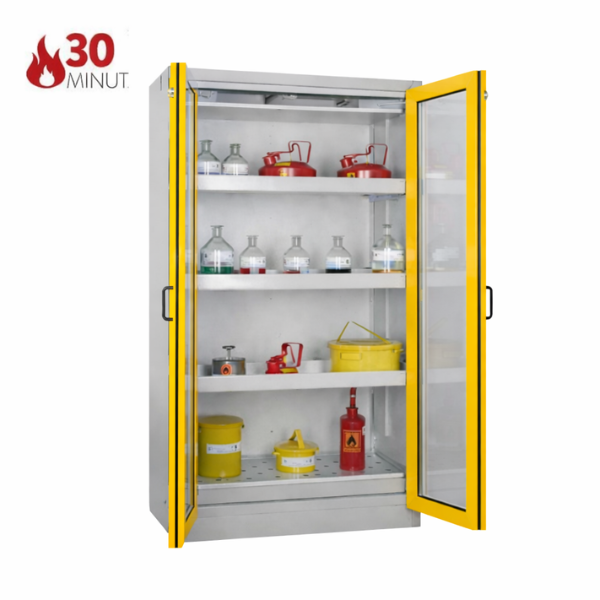 Szafa ognioodporna Topserw PRIME-30 XL, 4 półki wysuwane, drzwi GL żółte, SiS VS, 30 min
