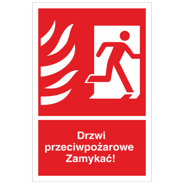 Znak ppoż Drzwi przeciwpożarowe zamykać 150x205mm FS (30P)