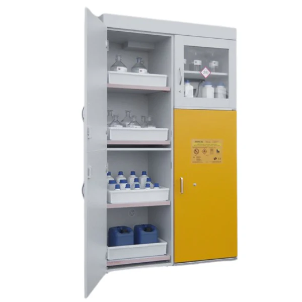 Szafa kombinowana Topserw COMBI-30 XL, 4 wanienki, 3 moduły, drzwi GL CLA, szare/żółte, LAB, 30 min