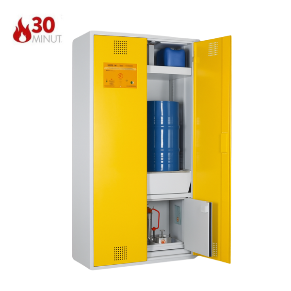 Szafa kombinowana Topserw COMBI-30 L, beczka 60 l, drzwi CLA żółte, CHS FAS, 30 min