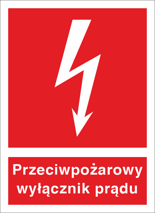 Znak ppoż ppoż wyłącznik prądu 100x140mm PS (31P)