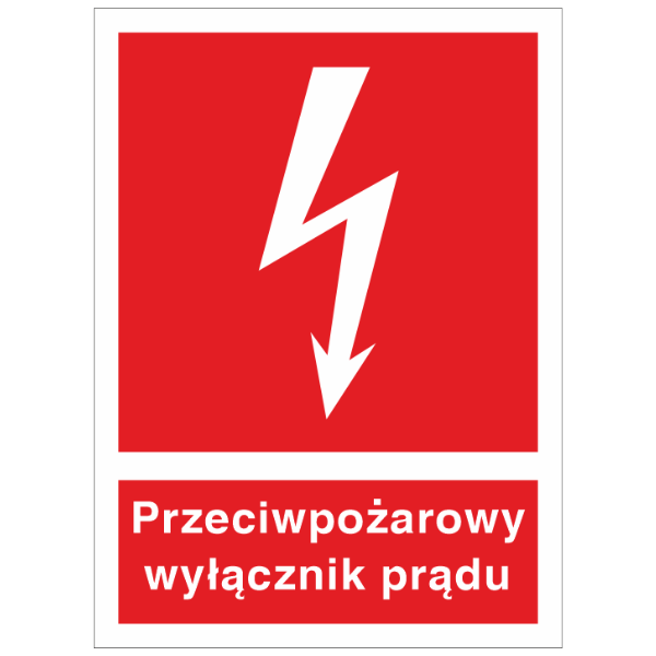 Znak ppoż ppoż wyłącznik prądu 100x140mm FS (31P)