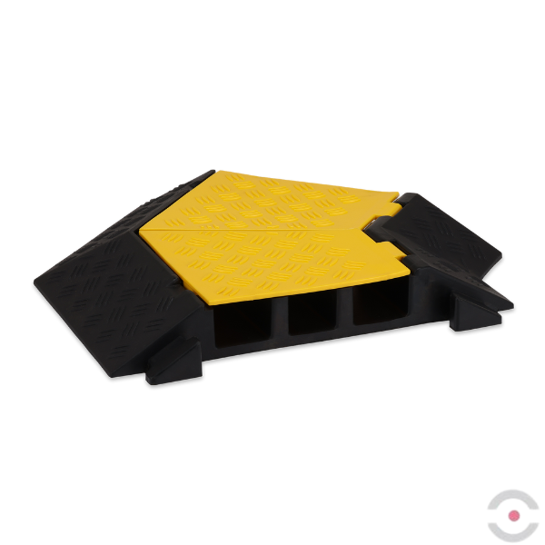 Osłona kabla z otwieraną pokrywą, 45° lewa, 3 przejścia