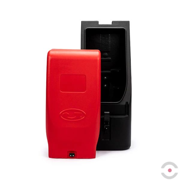 Szafka wisząca Jonesco na gaśnicę 6 kg, budynek/pojazd, Seria JBT, czerwony/czarny