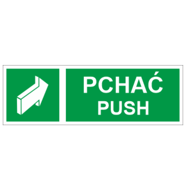 Znak ewakuacyjny Pchać push 50x150mm FS (35E)