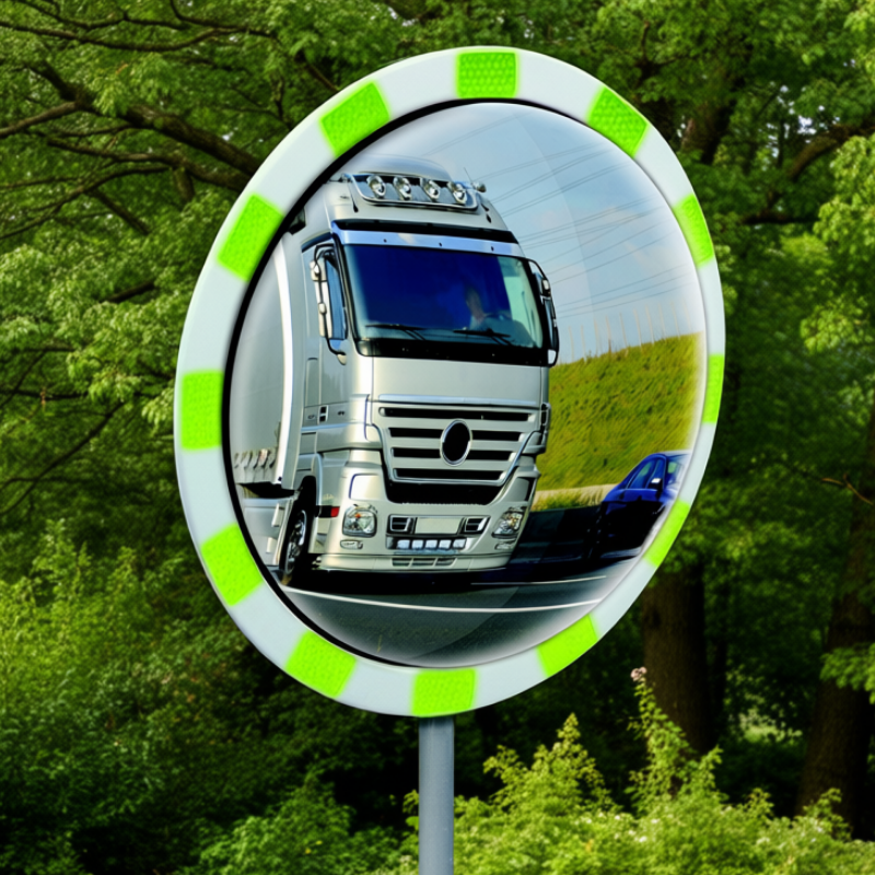 Lustro drogowe Dancop, PANORAMA Stockholm, poliwęglan, 60 cm, kąt obserwacji 180°, zielono-żółte