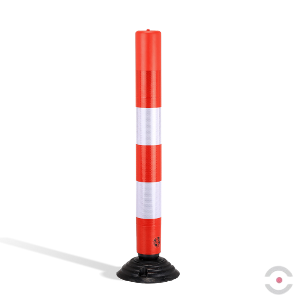Słupek ostrzegawczy, uchylny, 1000 mm, polietylen, biało-czerwony