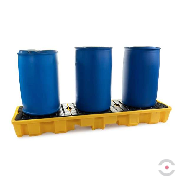 Wanna wychwytowa polietylenowa Topserw 235 l, beczka 4*200 l w linii, kratownica, żółty, MEDIUM