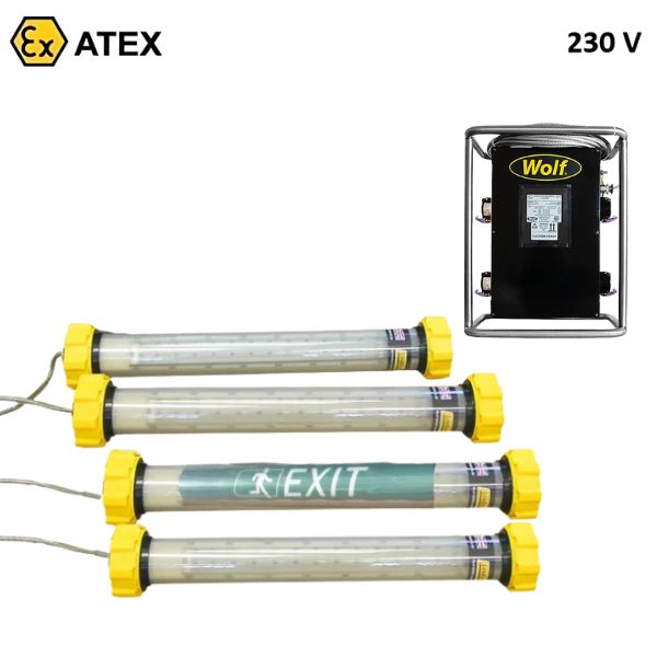 Zestaw oświetleniowy Ex ATEX Topserw WOLF LX246T4, transformator Ex 230 V/24 V, Zone ‘1’, ‘21’