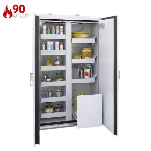 Szafa ognioodporna Topserw PRIME-90 XL-2, 6 półek/2 szuflady wysuwane, drzwi żółte, SiS ES, 90 min