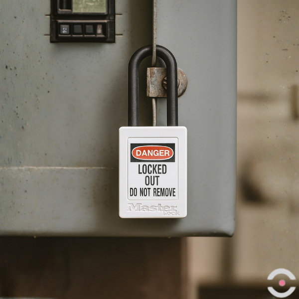 Kłódka bezpieczeństwa (Ex), korpus i kabłąk kompozytowy 4.76 mm, klucz KD, b/przytrzymania, biała