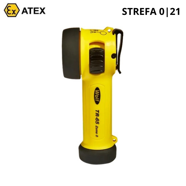 Latarka Ex ATEX Topserw WOLF TR-65 bateryjna, kątowa, Zone ‘0’, ‘21’