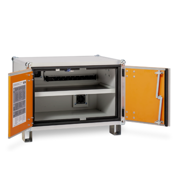 Szafa zabezpieczająca Topserw BATT S, ładowanie akumulatorów, 230V, 1 półka, 9 gniazd, nóżki, Premium 8/5, (VDMA 24994)