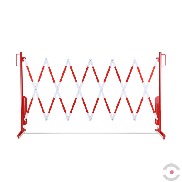 Bariera nożycowa, dł. 4000 mm, czerwony/biały