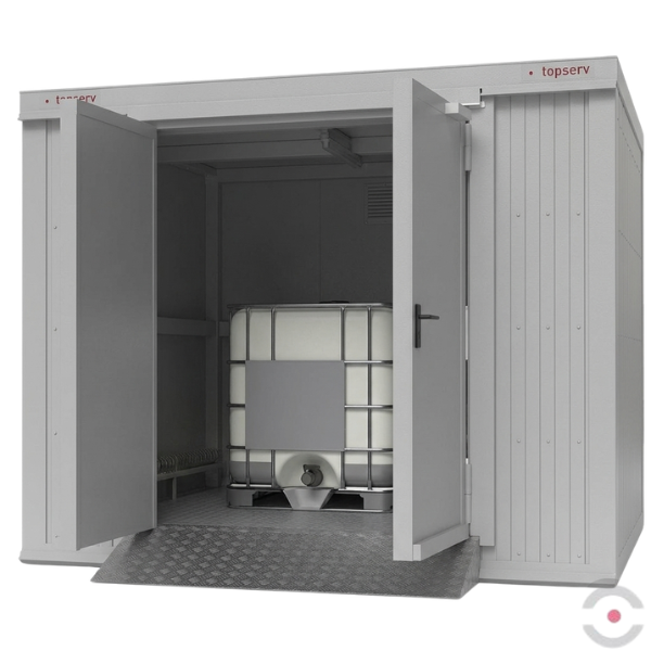 Magazyn ognioodporny Topserw, 3-SU, EI90, S*G*W 3000*2950*2840 mm, 1*1000 l, drzwi dwuskrzydłowe DF