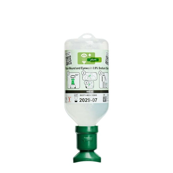 Roztwór do płukania oka i ran Plum, ciało obce, butelka 500 ml, chlorek sodu 0,9%, MDR