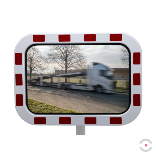 Lustro drogowe Dancop, Rome, poliwęglan, 40*60 cm, biało-czerwone